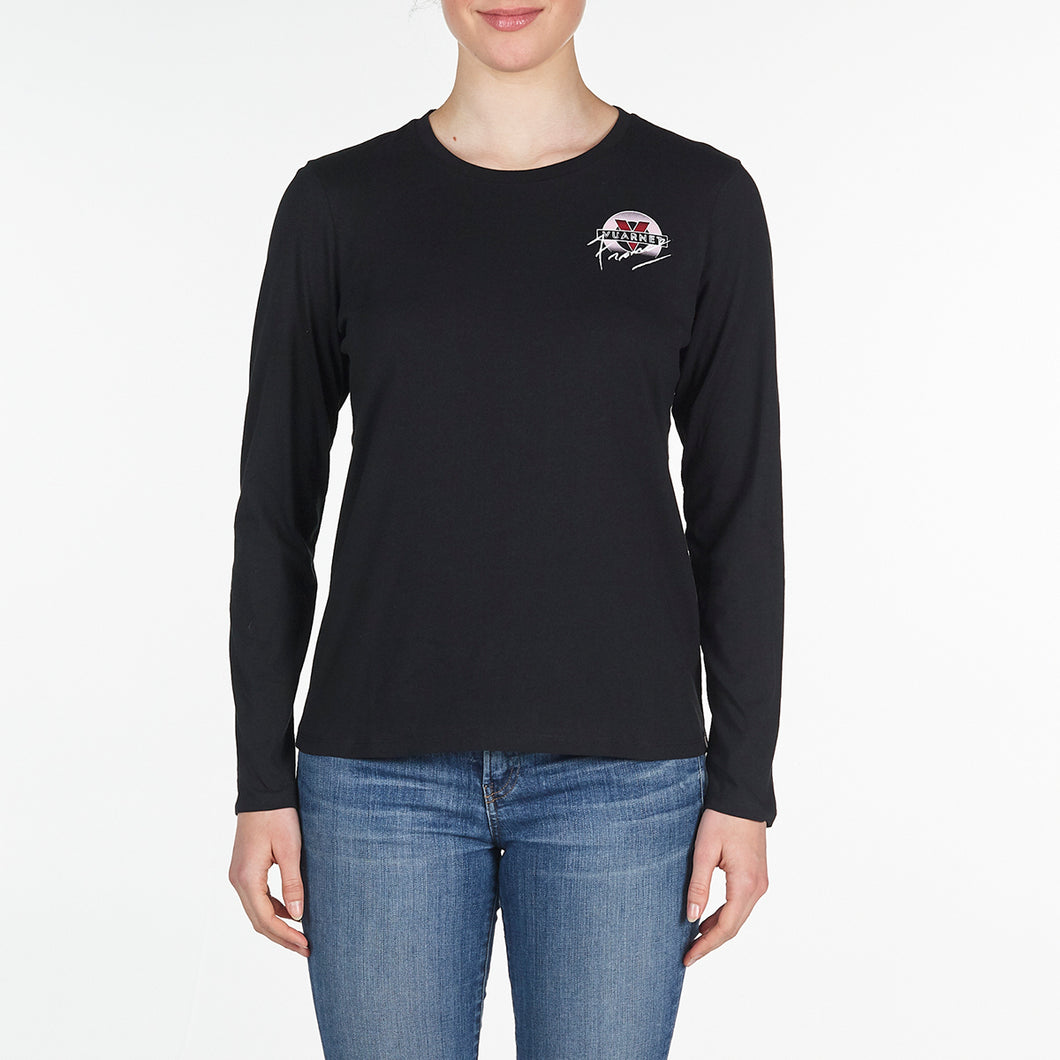 WOMEN'S LONG SLEEVE T-SHIRT WITH CLASSIC LOGO - BLACK