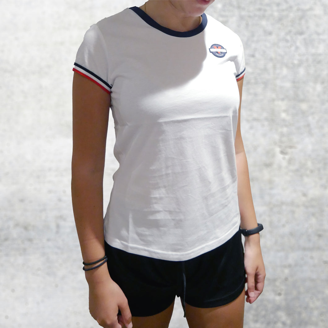 WOMEN'S Sport Shirt - White with Round Neck